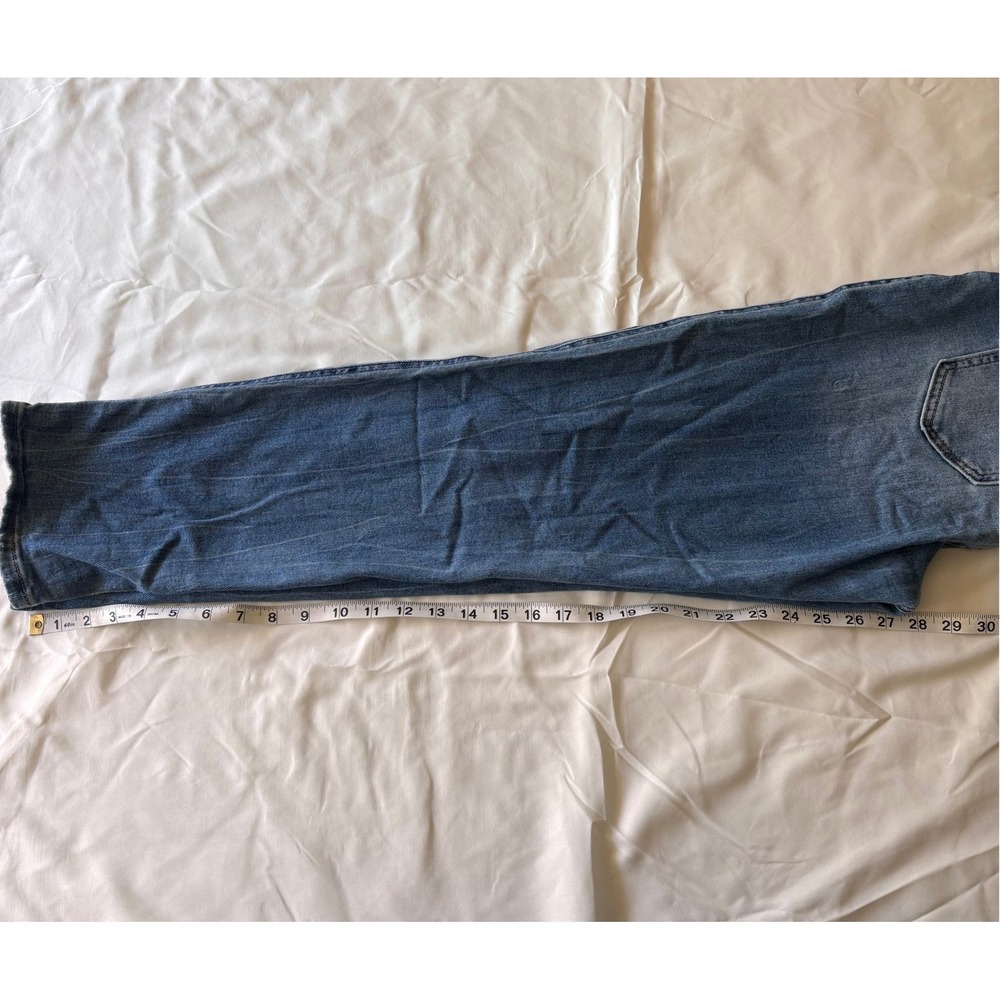 PinkBlush Maternity Distressed Boyfriend Jeans Blue Size 28 Full Belly Band - Picture 6 of 7